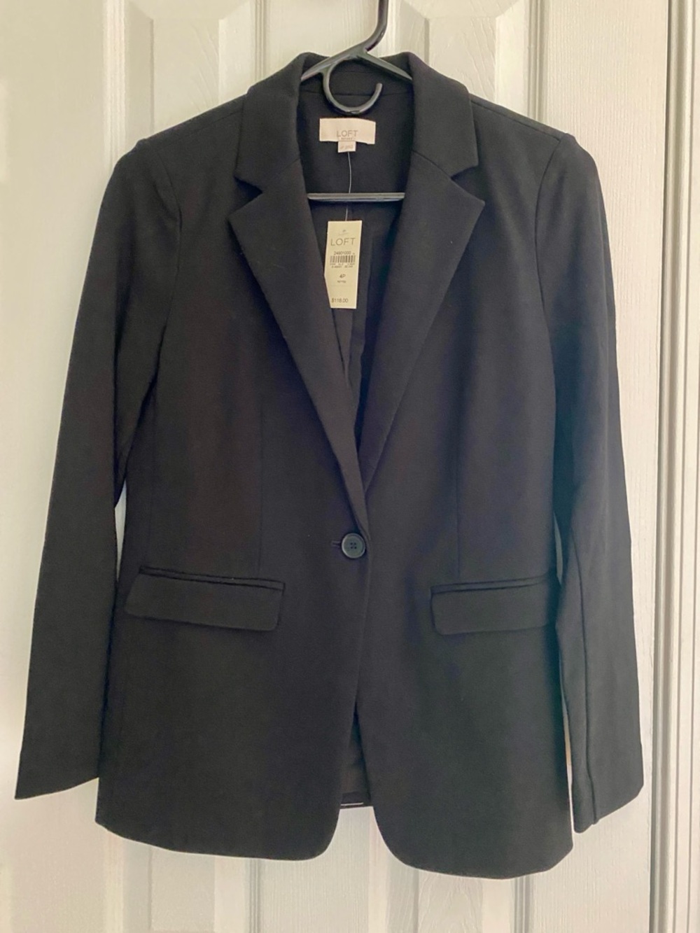 LOFT Women's Petite Black Single-Button Blazer Jacket